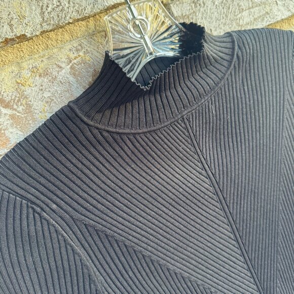 Ted Baker Long Sleeve Turtleneck Ribbed Knit Black Sweater Women's Size 2 - Picture 5 of 9